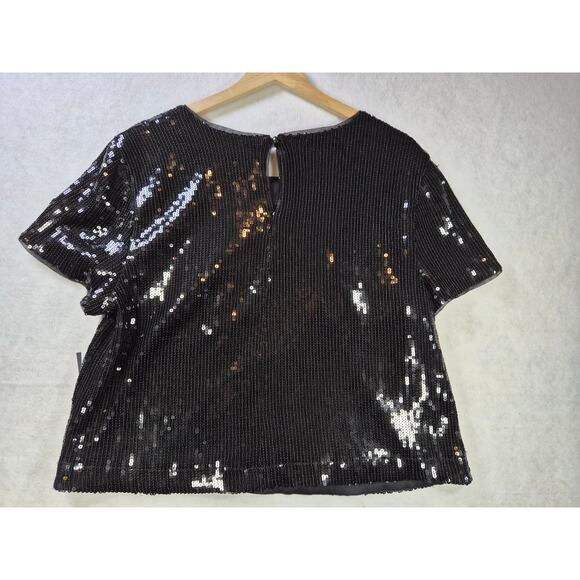Y2K Cowboy Chic Glam Sequin Crop Top Sparkly Party Clubwear by Muse sz 16 #2173 - Picture 7 of 7